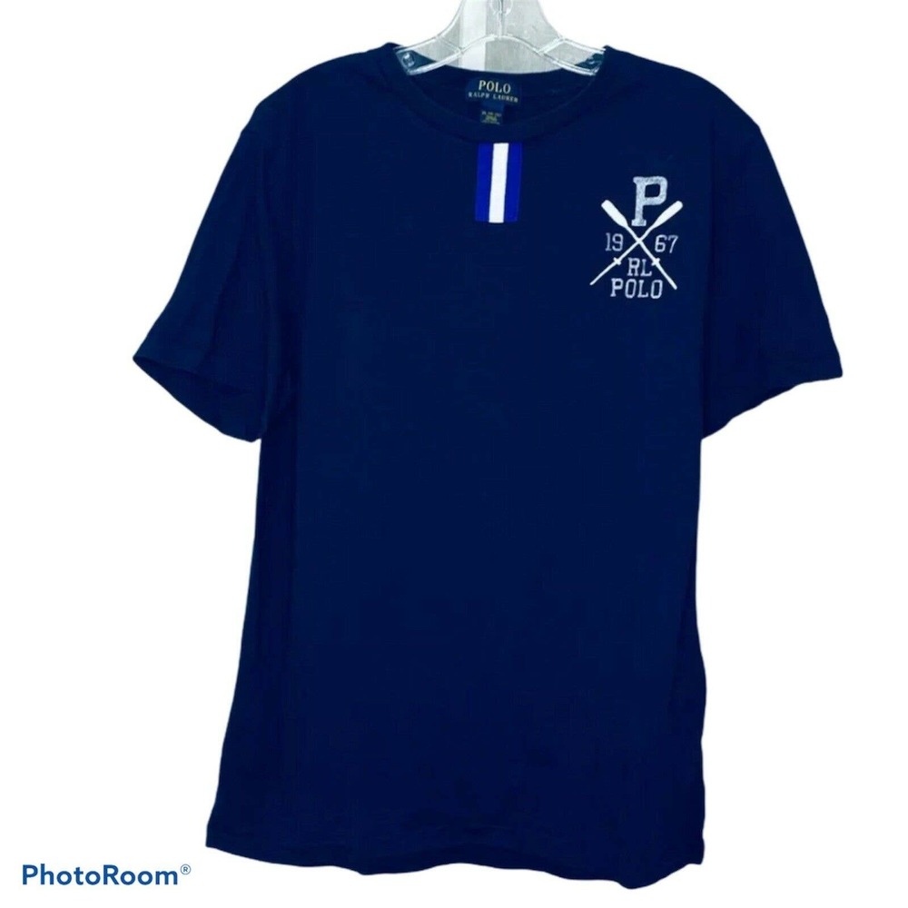 Polo Ralph Lauren Boy's T-Shirt Crew Neck Short Sleeve Navy Blue Size XL (18-20)